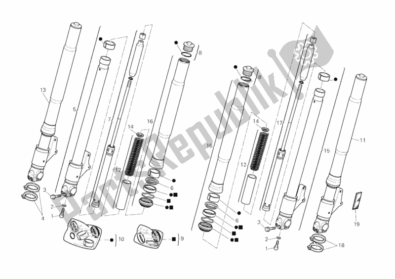 Tutte le parti per il Forcella Anteriore del Ducati Monster 695 USA 2007